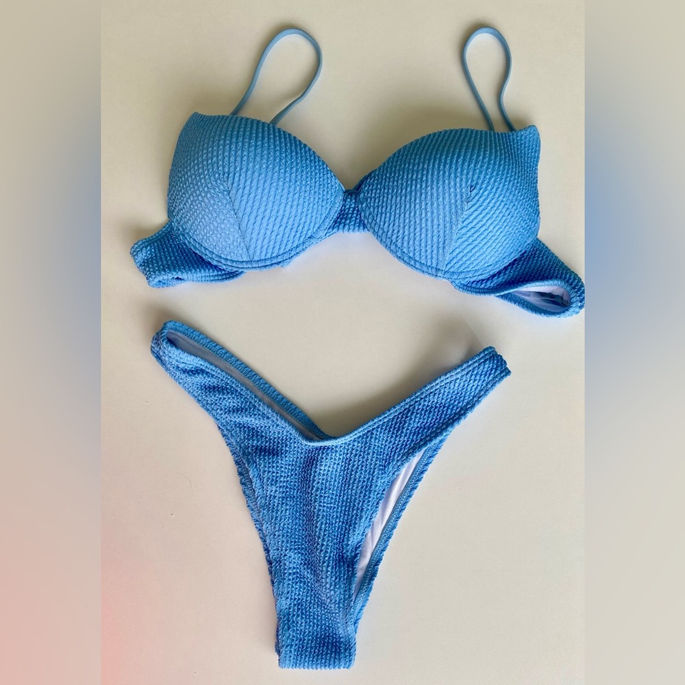 Push up Hight Cut Ribbed Bikini